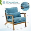 image:imageVINGLI Solid Wood Wide Armrests Accent Chair Set of 2Upholstered Mid Century Modern Chair with PillowFarmhouse Arm Chair Comfy Reading ChairChairs Living RoomBedroomGuest RoomTeddy FleeceKhakiNavy Blue