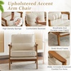 image:imageVINGLI Solid Wood Wide Armrests Accent Chair Set of 2Upholstered Mid Century Modern Chair with PillowFarmhouse Arm Chair Comfy Reading ChairChairs Living RoomBedroomGuest RoomTeddy FleeceKhakiBeige