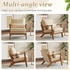 image:imageVINGLI Solid Wood Wide Armrests Accent Chair Set of 2Upholstered Mid Century Modern Chair with PillowFarmhouse Arm Chair Comfy Reading ChairChairs Living RoomBedroomGuest RoomTeddy FleeceKhakiKhaki