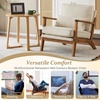 image:imageVINGLI Solid Wood Wide Armrests Accent Chair Set of 2Upholstered Mid Century Modern Chair with PillowFarmhouse Arm Chair Comfy Reading ChairChairs Living RoomBedroomGuest RoomTeddy FleeceKhakiBeige