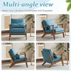 image:imageVINGLI Solid Wood Wide Armrests Accent Chair Set of 2Upholstered Mid Century Modern Chair with PillowFarmhouse Arm Chair Comfy Reading ChairChairs Living RoomBedroomGuest RoomTeddy FleeceKhakiNavy Blue