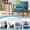 image:imageVINGLI Solid Wood Wide Armrests Accent Chair Set of 2Upholstered Mid Century Modern Chair with PillowFarmhouse Arm Chair Comfy Reading ChairChairs Living RoomBedroomGuest RoomTeddy FleeceKhakiNavy Blue