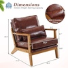 image:imageVINGLI Solid Wood Wide Armrests Accent Chair Set of 2Upholstered Mid Century Modern Chair with PillowFarmhouse Arm Chair Comfy Reading ChairChairs Living RoomBedroomGuest RoomTeddy FleeceKhakiEspresso