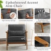 image:imageVINGLI Solid Wood Wide Armrests Accent Chair Set of 2Upholstered Mid Century Modern Chair with PillowFarmhouse Arm Chair Comfy Reading ChairChairs Living RoomBedroomGuest RoomTeddy FleeceKhakiDark Grey