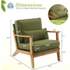image:imageVINGLI Solid Wood Wide Armrests Accent Chair Set of 2Upholstered Mid Century Modern Chair with PillowFarmhouse Arm Chair Comfy Reading ChairChairs Living RoomBedroomGuest RoomTeddy FleeceKhakiGreen