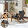 image:imageVINGLI Solid Wood Wide Armrests Accent Chair Set of 2Upholstered Mid Century Modern Chair with PillowFarmhouse Arm Chair Comfy Reading ChairChairs Living RoomBedroomGuest RoomTeddy FleeceKhakiDark Grey
