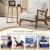 image:imageVINGLI Solid Wood Wide Armrests Accent Chair Set of 2Upholstered Mid Century Modern Chair with PillowFarmhouse Arm Chair Comfy Reading ChairChairs Living RoomBedroomGuest RoomTeddy FleeceKhakiWhite