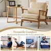 image:imageVINGLI Solid Wood Wide Armrests Accent Chair Set of 2Upholstered Mid Century Modern Chair with PillowFarmhouse Arm Chair Comfy Reading ChairChairs Living RoomBedroomGuest RoomTeddy FleeceKhakiKhaki