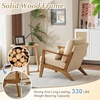 image:imageVINGLI Solid Wood Wide Armrests Accent Chair Set of 2Upholstered Mid Century Modern Chair with PillowFarmhouse Arm Chair Comfy Reading ChairChairs Living RoomBedroomGuest RoomTeddy FleeceKhakiKhaki