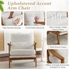 image:imageVINGLI Solid Wood Wide Armrests Accent Chair Set of 2Upholstered Mid Century Modern Chair with PillowFarmhouse Arm Chair Comfy Reading ChairChairs Living RoomBedroomGuest RoomTeddy FleeceKhakiWhite