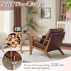 image:imageVINGLI Solid Wood Wide Armrests Accent Chair Set of 2Upholstered Mid Century Modern Chair with PillowFarmhouse Arm Chair Comfy Reading ChairChairs Living RoomBedroomGuest RoomTeddy FleeceKhakiEspresso