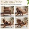 image:imageVINGLI Solid Wood Wide Armrests Accent Chair Set of 2Upholstered Mid Century Modern Chair with PillowFarmhouse Arm Chair Comfy Reading ChairChairs Living RoomBedroomGuest RoomTeddy FleeceKhakiRustic