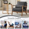 image:imageVINGLI Solid Wood Wide Armrests Accent Chair Set of 2Upholstered Mid Century Modern Chair with PillowFarmhouse Arm Chair Comfy Reading ChairChairs Living RoomBedroomGuest RoomTeddy FleeceKhakiDark Grey