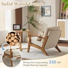 image:imageVINGLI Solid Wood Wide Armrests Accent Chair Set of 2Upholstered Mid Century Modern Chair with PillowFarmhouse Arm Chair Comfy Reading ChairChairs Living RoomBedroomGuest RoomTeddy FleeceKhakiBeige