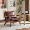 image:imageVINGLI Solid Wood Wide Armrests Accent Chair Set of 2Upholstered Mid Century Modern Chair with PillowFarmhouse Arm Chair Comfy Reading ChairChairs Living RoomBedroomGuest RoomTeddy FleeceKhakiEspresso