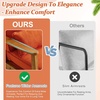 image:imageVINGLI Solid Wood Wide Armrests Accent Chair Set of 2Upholstered Mid Century Modern Chair with PillowFarmhouse Arm Chair Comfy Reading ChairChairs Living RoomBedroomGuest RoomTeddy FleeceKhakiBurnt Orange