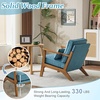 image:imageVINGLI Solid Wood Wide Armrests Accent Chair Set of 2Upholstered Mid Century Modern Chair with PillowFarmhouse Arm Chair Comfy Reading ChairChairs Living RoomBedroomGuest RoomTeddy FleeceKhakiNavy Blue