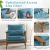 image:imageVINGLI Solid Wood Wide Armrests Accent Chair Set of 2Upholstered Mid Century Modern Chair with PillowFarmhouse Arm Chair Comfy Reading ChairChairs Living RoomBedroomGuest RoomTeddy FleeceKhakiNavy Blue