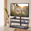 image:imageVINGLI Swivel Floor TV Stand with 3Tier Tempered Glass for 3265 Inch TVs Adjustable Entertainment Stand with Cable Management for Living Room Universal Corner TV Stand with Storage VESA 600x400mm