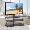 image:imageVINGLI Swivel Floor TV Stand with 3Tier Tempered Glass for 3265 Inch TVs Adjustable Entertainment Stand with Cable Management for Living Room Universal Corner TV Stand with Storage VESA 600x400mm