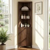 image:imageVINGLI Tall Corner Cabinet with Fluted Doors 68 Walnut Corner Storage Cabinet with Adjustable Shelves Freestanding Wood Corner Bookshelf for Bathroom Living Room amp Kitchen SpaceSavingDark Walnut