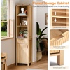 image:imageVINGLI Tall Corner Cabinet with Fluted Doors 68 Walnut Corner Storage Cabinet with Adjustable Shelves Freestanding Wood Corner Bookshelf for Bathroom Living Room amp Kitchen SpaceSavingNatural Oak