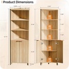 image:imageVINGLI Tall Corner Cabinet with Fluted Doors 68 Walnut Corner Storage Cabinet with Adjustable Shelves Freestanding Wood Corner Bookshelf for Bathroom Living Room amp Kitchen SpaceSavingNatural Oak