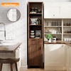 image:imageVINGLI Tall Corner Cabinet with Fluted Doors 68 Walnut Corner Storage Cabinet with Adjustable Shelves Freestanding Wood Corner Bookshelf for Bathroom Living Room amp Kitchen SpaceSavingDark Walnut