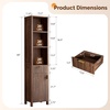 image:imageVINGLI Tall Corner Cabinet with Fluted Doors 68 Walnut Corner Storage Cabinet with Adjustable Shelves Freestanding Wood Corner Bookshelf for Bathroom Living Room amp Kitchen SpaceSavingDark Walnut