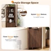 image:imageVINGLI Tall Corner Cabinet with Fluted Doors 68 Walnut Corner Storage Cabinet with Adjustable Shelves Freestanding Wood Corner Bookshelf for Bathroom Living Room amp Kitchen SpaceSavingDark Walnut