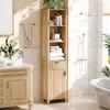image:imageVINGLI Tall Corner Cabinet with Fluted Doors 68 Walnut Corner Storage Cabinet with Adjustable Shelves Freestanding Wood Corner Bookshelf for Bathroom Living Room amp Kitchen SpaceSavingNatural Oak
