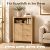 image:imageVINGLI Tall Corner Cabinet with Fluted Doors 68 Walnut Corner Storage Cabinet with Adjustable Shelves Freestanding Wood Corner Bookshelf for Bathroom Living Room amp Kitchen SpaceSavingNatural Oak