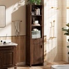 image:imageVINGLI Tall Corner Cabinet with Fluted Doors 68 Walnut Corner Storage Cabinet with Adjustable Shelves Freestanding Wood Corner Bookshelf for Bathroom Living Room amp Kitchen SpaceSavingDark Walnut