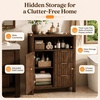 image:imageVINGLI Tall Corner Cabinet with Fluted Doors 68 Walnut Corner Storage Cabinet with Adjustable Shelves Freestanding Wood Corner Bookshelf for Bathroom Living Room amp Kitchen SpaceSavingDark Walnut