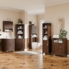 image:imageVINGLI Tall Corner Cabinet with Fluted Doors 68 Walnut Corner Storage Cabinet with Adjustable Shelves Freestanding Wood Corner Bookshelf for Bathroom Living Room amp Kitchen SpaceSavingDark Walnut