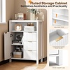 image:imageVINGLI Tall Corner Cabinet with Fluted Doors 68 Walnut Corner Storage Cabinet with Adjustable Shelves Freestanding Wood Corner Bookshelf for Bathroom Living Room amp Kitchen SpaceSavingCrisp White