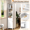 image:imageVINGLI Tall Corner Cabinet with Fluted Doors 68 Walnut Corner Storage Cabinet with Adjustable Shelves Freestanding Wood Corner Bookshelf for Bathroom Living Room amp Kitchen SpaceSavingCrisp White