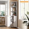 image:imageVINGLI Tall Corner Cabinet with Fluted Doors 68 Walnut Corner Storage Cabinet with Adjustable Shelves Freestanding Wood Corner Bookshelf for Bathroom Living Room amp Kitchen SpaceSavingCrisp White