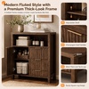 image:imageVINGLI Tall Corner Cabinet with Fluted Doors 68 Walnut Corner Storage Cabinet with Adjustable Shelves Freestanding Wood Corner Bookshelf for Bathroom Living Room amp Kitchen SpaceSavingDark Walnut