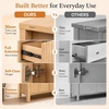 image:imageVINGLI Tall Corner Cabinet with Fluted Doors 68 Walnut Corner Storage Cabinet with Adjustable Shelves Freestanding Wood Corner Bookshelf for Bathroom Living Room amp Kitchen SpaceSavingNatural Oak
