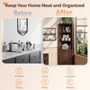 image:imageVINGLI Tall Corner Cabinet with Fluted Doors 68 Walnut Corner Storage Cabinet with Adjustable Shelves Freestanding Wood Corner Bookshelf for Bathroom Living Room amp Kitchen SpaceSavingDark Walnut