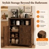 image:imageVINGLI Tall Corner Cabinet with Fluted Doors 68 Walnut Corner Storage Cabinet with Adjustable Shelves Freestanding Wood Corner Bookshelf for Bathroom Living Room amp Kitchen SpaceSavingDark Walnut