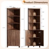 image:imageVINGLI Tall Corner Cabinet with Fluted Doors 68 Walnut Corner Storage Cabinet with Adjustable Shelves Freestanding Wood Corner Bookshelf for Bathroom Living Room amp Kitchen SpaceSavingDark Walnut