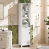 image:imageVINGLI Tall Corner Cabinet with Fluted Doors 68 Walnut Corner Storage Cabinet with Adjustable Shelves Freestanding Wood Corner Bookshelf for Bathroom Living Room amp Kitchen SpaceSavingCrisp White