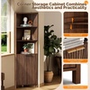 image:imageVINGLI Tall Corner Cabinet with Fluted Doors 68 Walnut Corner Storage Cabinet with Adjustable Shelves Freestanding Wood Corner Bookshelf for Bathroom Living Room amp Kitchen SpaceSavingDark Walnut
