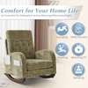 image:imageVINGLI Teddy Fleece Low Seat Rocking ChairBoucle Upholstered Nursery Glider Chair with Side PocketsAccent Arm Chair with High BackrestComfy Head RestSolid Woodfor Living Room BedroomBeigeOlive Greenchenille