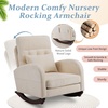 image:imageVINGLI Teddy Fleece Low Seat Rocking ChairBoucle Upholstered Nursery Glider Chair with Side PocketsAccent Arm Chair with High BackrestComfy Head RestSolid Woodfor Living Room BedroomBeigeBeigechenille