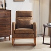 image:imageVINGLI Teddy Fleece Low Seat Rocking ChairBoucle Upholstered Nursery Glider Chair with Side PocketsAccent Arm Chair with High BackrestComfy Head RestSolid Woodfor Living Room BedroomBeigeRusticmicrofiber