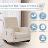 image:imageVINGLI Teddy Fleece Low Seat Rocking ChairBoucle Upholstered Nursery Glider Chair with Side PocketsAccent Arm Chair with High BackrestComfy Head RestSolid Woodfor Living Room BedroomBeigeBeigechenille