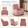 image:imageVINGLI Teddy Fleece Low Seat Rocking ChairBoucle Upholstered Nursery Glider Chair with Side PocketsAccent Arm Chair with High BackrestComfy Head RestSolid Woodfor Living Room BedroomBeigePinkteddy Fleece